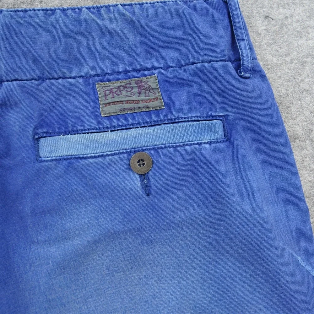 PRPS Goods Pants Mens 32 Blue Chino Straight Leg Cotton Twill Casual